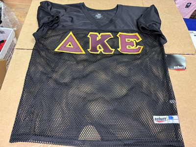 Delta Kappa Epsilon Schutt Mens Black Football Jersey Varsity size XL (48''-50'')