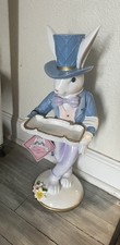 NEW Tophat And Tail Mad Hatter Easter Bunny In Top Hat With Serving Tray NWT 16?