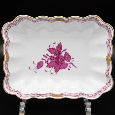 18 x 14 cm - Herend Apponyi Purpur Wellenschale 7738/AP