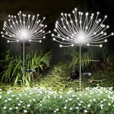 2 PCS Solar Firework Light, Outdoor Solar Garden Decorative Lights 120 Powere...