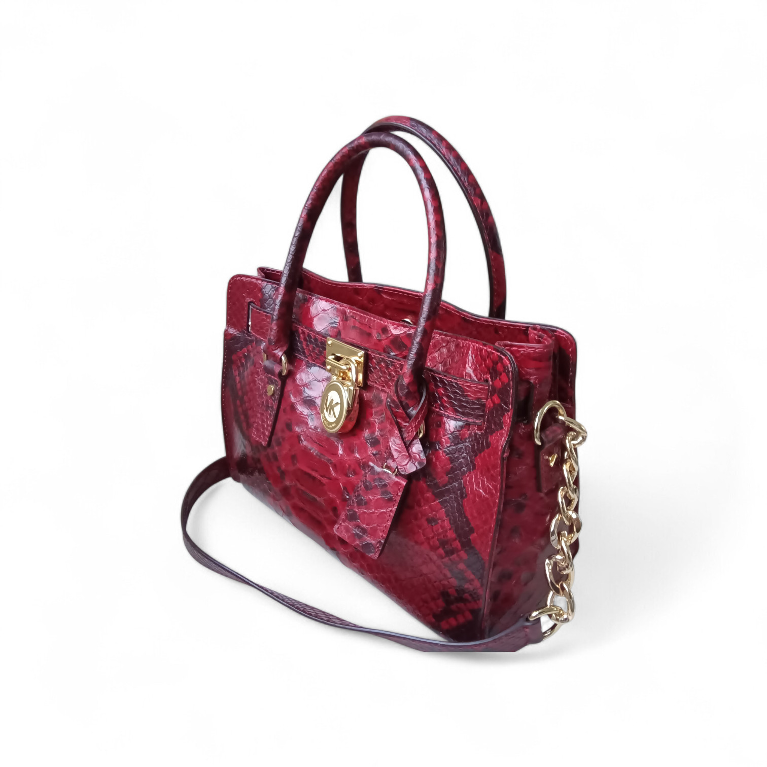 Michael Kors Hamilton  Satchel Bag Python Embosse… - image 2