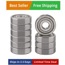 10 Pack Double Sealed Deep Groove Ball Bearings, 12x32x10mm, Pre-Lubricated f...