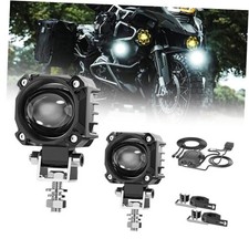 Motorcycle Fog Lights Led Kit Auxiliary Lights Spotlights White/Amber