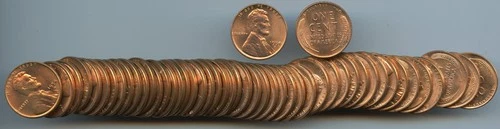 1954 D Lincoln Wheat Cent  Uncirculated Roll #50  * No Reserve *