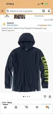 CARHARTT FORCE® RELAXED FIT LONG-SLEEVE LOGO GRAPHIC HOODED T-SHIRT. New!
