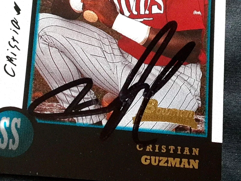 CRISTIAN GUZMAN TWINS SIGNED AUTOGRAPHED 1998 BOWMAN ROOKIE BASEBALL CARD - Image 2 of 2
