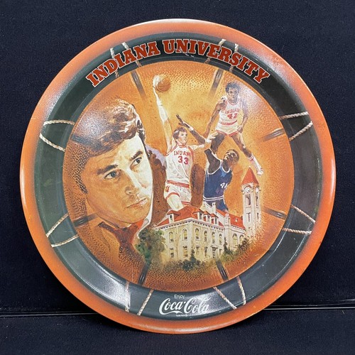 Indiana University NCAA Champions Coca Cola Metall Serviertablett Teller Vintage 1976 - Bild 1 von 4