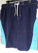 NWT Vintage Ocean Pacific OP Men's XL Navy Blue Gray Swim Trunks Mesh Liner