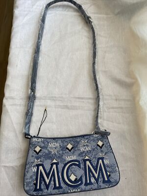 MCM denim logo mini crossbodybag Australia