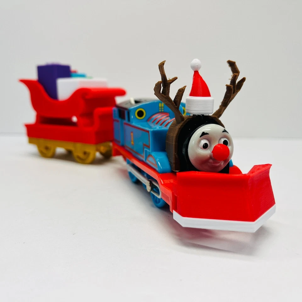 Tren de Navidad Thomas & Friends PERSONALIZADO IMPRESO EN 3D Rudolf & Sleigh Trackmaster Foto 4 de 4