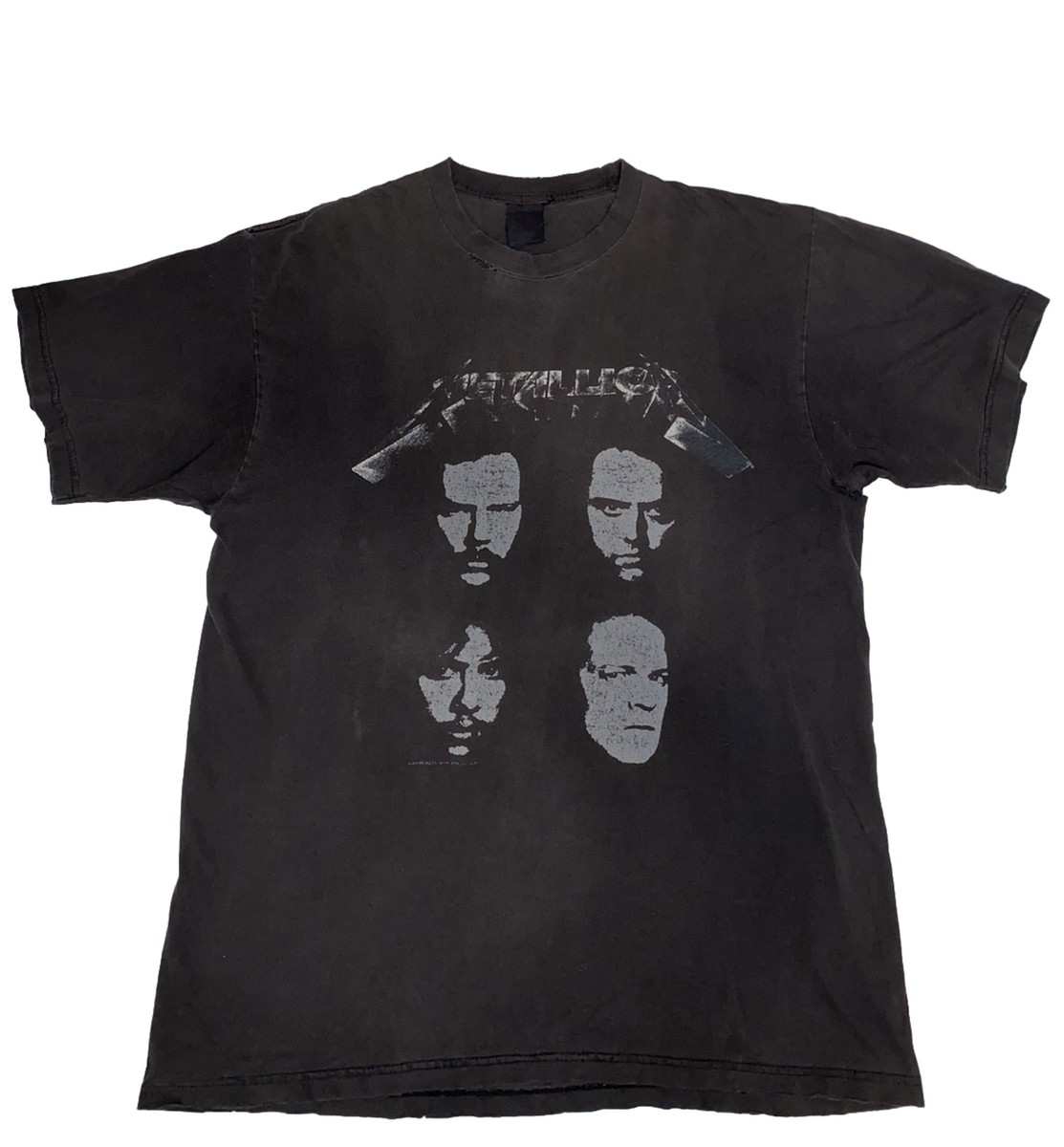 Vintage Metallica Shirt Mens XL Black Album 1991 4 Faces Tour Rock