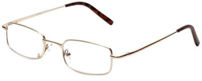 Calabria 753 Rectangle Reading Glasses +6.00 Gold Men Women Designer One Power D