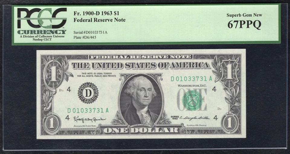 (12) NOTE COMPLETE DISTRICT SET 1963 $1 FRN’S PCGS UNCIRCULATED 64PPQ-68PPQ - Image 4 of 4
