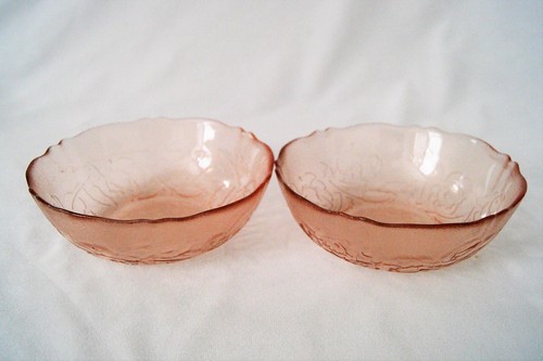 2 Vintage Arcoroc France Pink Depression Glass Rosaline Rose Bowl 6 D X 2 H Ebay