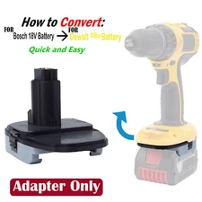 1xAdapter Converter For Bosch 18V GBA Battery to for Dewalt 18V XRP Ni-cd Tools