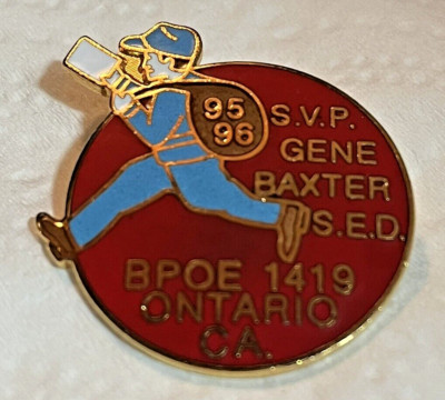 BPOE Elks Pin for Lodge #1419, Ontario, CA, S.V.P. Gene Baxter 1995-1996 S.E.D.