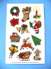VINTAGE 1995 TRADITIONAL CHRISTMAS STICKERS 1 BIG SHEET CURRENT