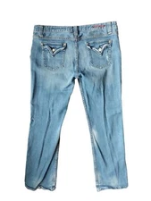 Vintage Y2K Vigoss Jeans Distressed Women's Mid Rise 35 x 30 Distressed