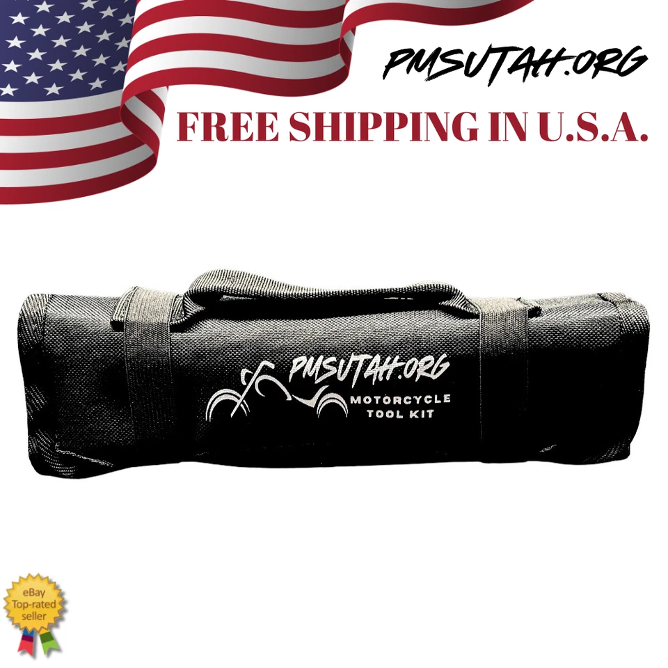 RollUp Motorcycle Tool Kit Bag Pouch Pockets Heavy Duty Water Resistant Kawasaki - Image 2 of 4