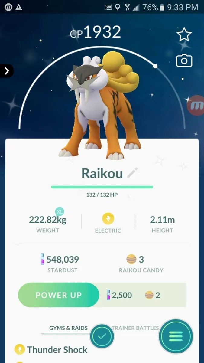 Shiny Pokémon: Raikou