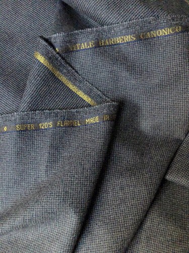Grey Wool Flannel Suiting Fabric Super 120's Houndstooth ITALY 3.0 meter - 第 1/15 張圖片