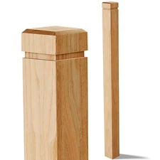 1 Pcs 3.5 x 48 inch Solid Red Oak Stair Newel Post with a Single Groove Notch...