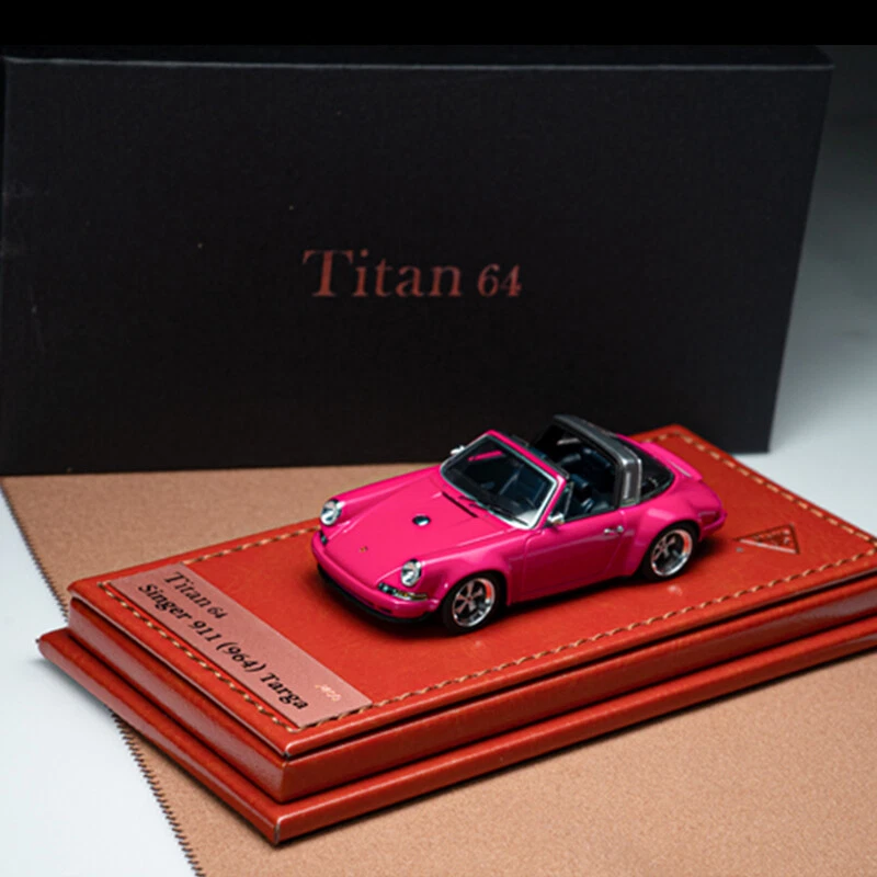 Make Up Titan64 Porsche Singer 964 Targa 1:64 Diecast Car Model Ruby Stone Red