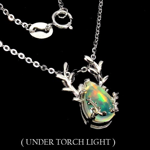 Sterling Argent Gribouillage Collier Avec Synthétique Perle Turquoise