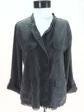 Sanctuary Light Jacket Dark Olive MIlitary Green Tencel 4 Pockets Women's S New