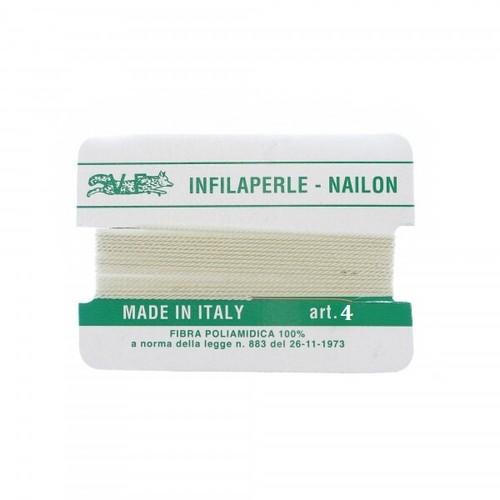 Infilaperle Filo Nylon con ago colore Avorio nailon per collane Varie Misure - Foto 5 di 10