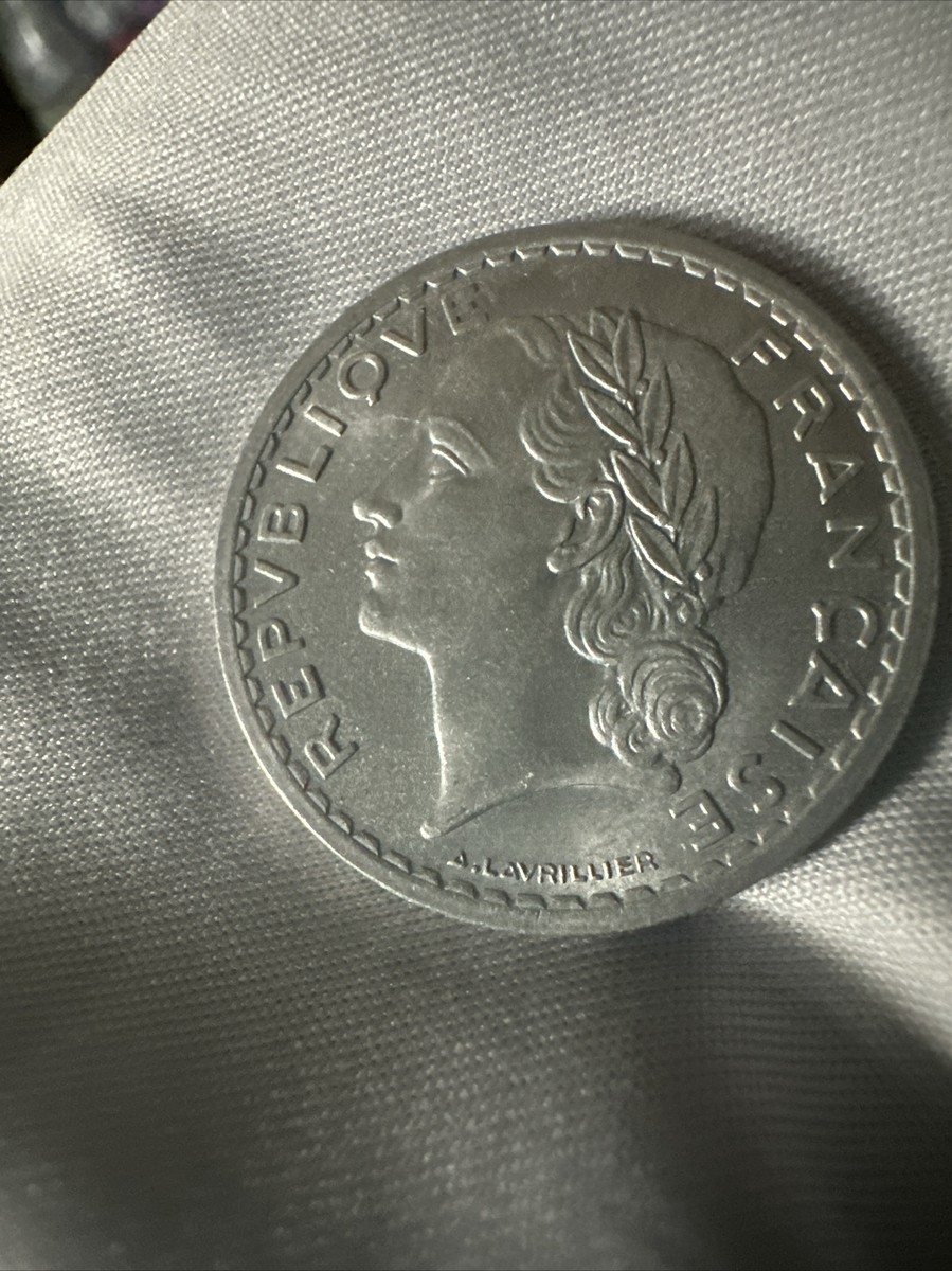 5 Francs Coin 1950 RF Repvbliqve Francaise A Lavrillier Money Aluminum  France | eBay