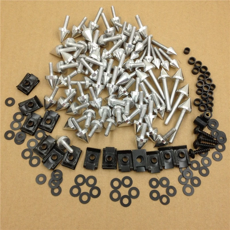 Kits de pernos de parabrisas con carenado de clavos para Suzuki GSXR600 750 1000 Hayabusa plateado Foto 3 de 4
