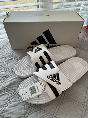 NEW adidas Men's Adissage White Slide Sandals-size 15