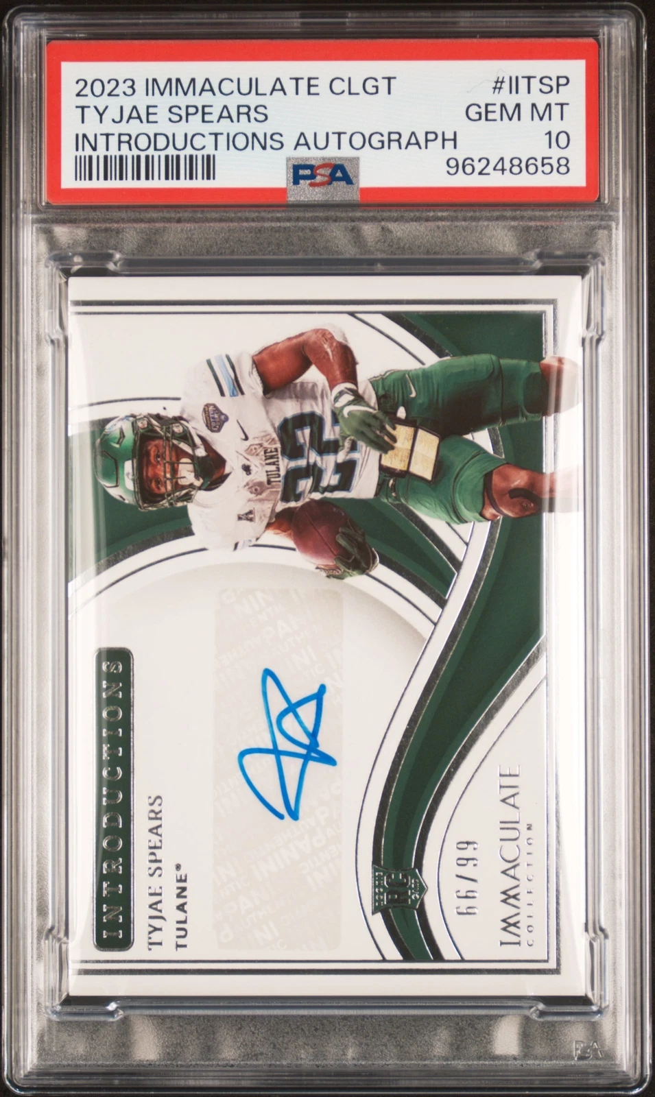 Tyjae Spears Panini Immaculate Collection Collegiate Immaculate Introductions Autographs #IITSP Base