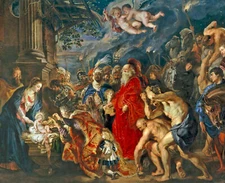 Biblical Art: Wise Men Jesus Christ Nativity Scene   8" x 10" ready to be framed