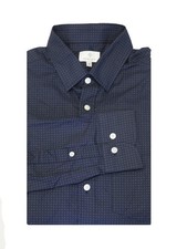 GANT DIAMOND G Men's Teal Linear Print Fitted Button Down 363095 Size M 155 NWT