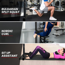 Nordic Hamstring Curl Squat Rack Attachment, Sit up Assistant Device Abdomina...