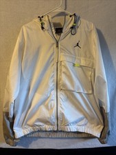 Nike Jordan Jumpman giacca a vento bianca uomo med con borsa a tracolla opzione trasporto