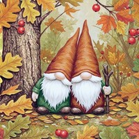 20 Servietten Forest Rangers Gnome Wichtel Herbstwald Beeren BläTter 33X33Cm