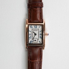 Vintage style Gold Square analog Watch Original brown leather Band roman numeral