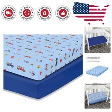 Soft  Easy-Care 2 Pack Fitted Crib Sheets for Standard 28in x 52in Mattresses