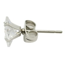 18K White Gold Filled Tarnish-Resistant 5mm 4-Claws Square Zircon Stud Earrings