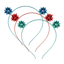 Christmas Headbands for Women Xmas Bow Hairband Red Green Gold Present Bow Headp