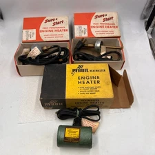 3 Vintage Sure Start and Pyroil Engine Heaters 1950s 1960s