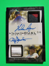 2022 Leaf ITG Nolan Ryan Roger Clemens Dual Autograph GU Jersey 1/4 SSP F0142