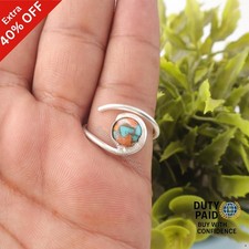 Valentines Deal 925 Silver Spiny Oyster Stone Promise Unique Band Ring Jewelry