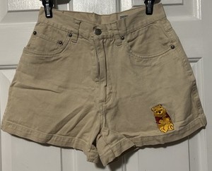 Vintage Disney Winnie The Pooh Embroidered Girls Khaki Shorts Size 7