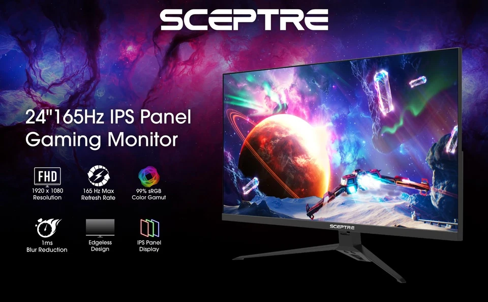 IPS 24” Gaming Monitor 165Hz 144Hz Full HD (1920 x 1080) FreeSync Eye Care FP... - Image 3 of 4
