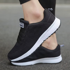 Women  s White Mesh Walking Shoes   Casual Breathable Sneakers
