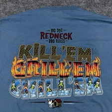 Big Dog T Shirt Men’s L Redneck BBQ Rules Blue